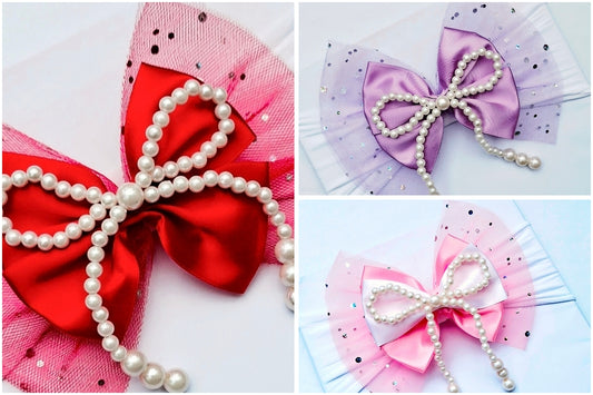 🎀Large Satin/Tulle Bow🎀Available On Headband Or Clip