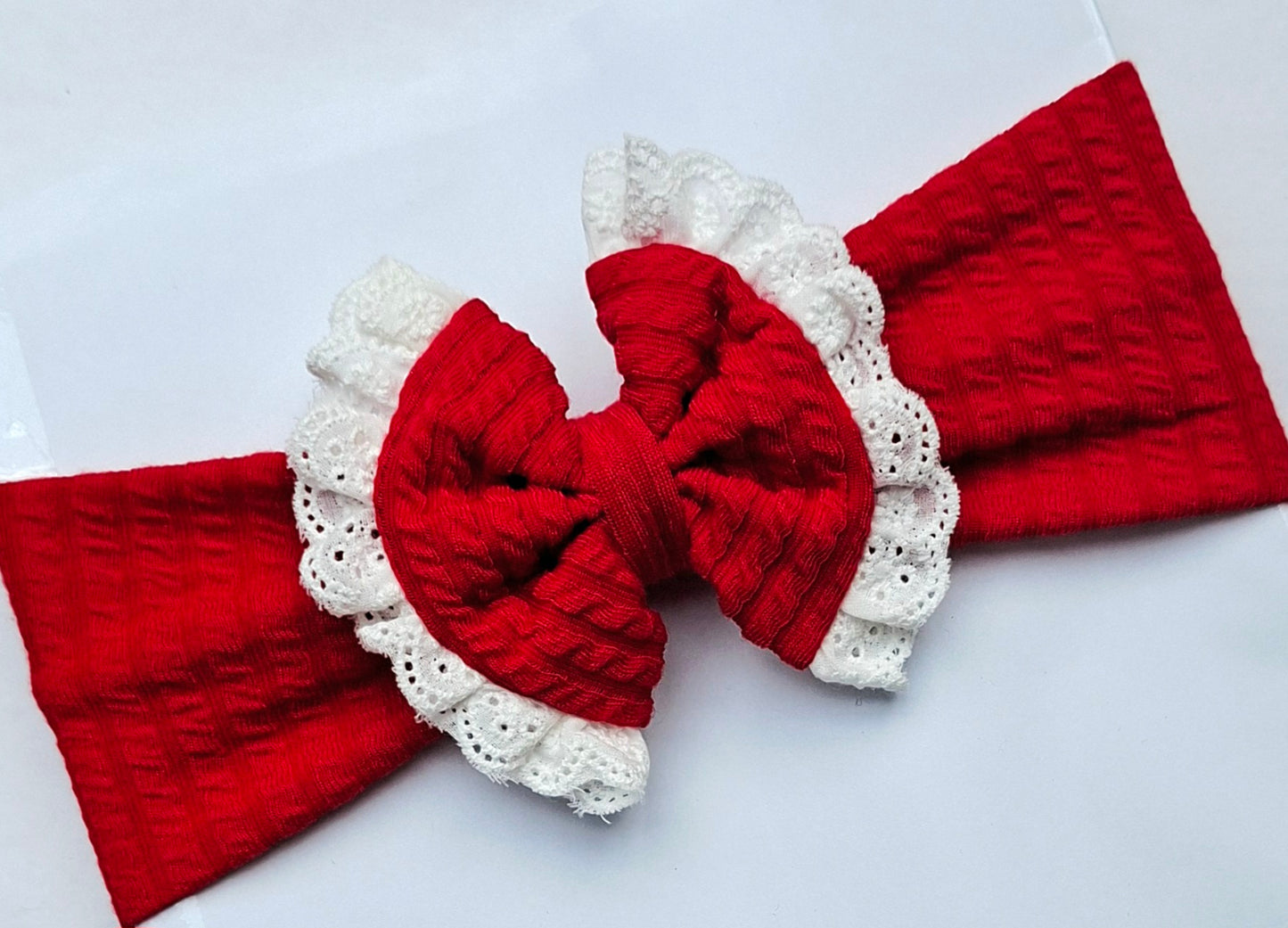 🎀Red/White Baby Headband 🎀 Available With Letter Or Plain