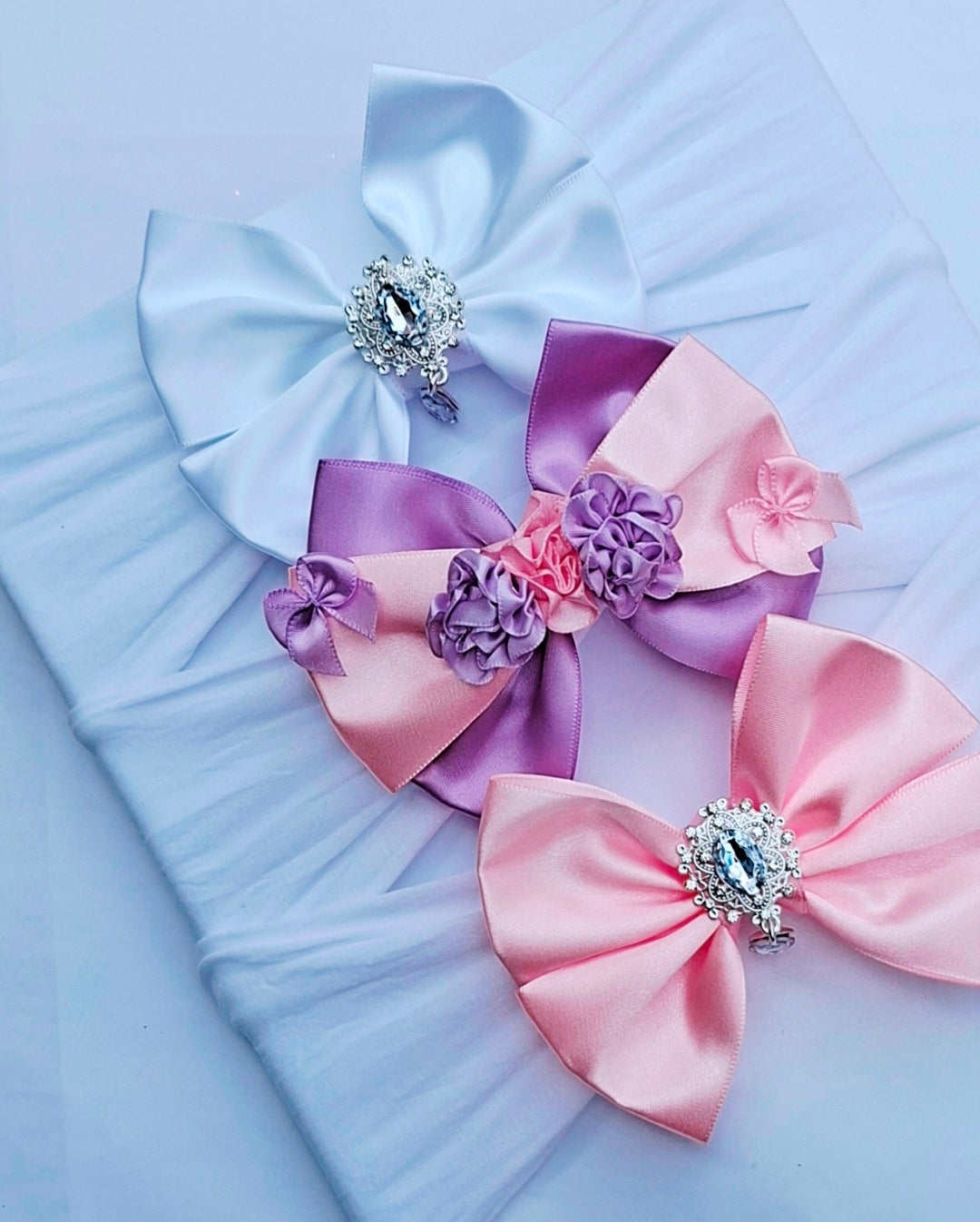 🎀3pc Satin Bow Headband Set🎀