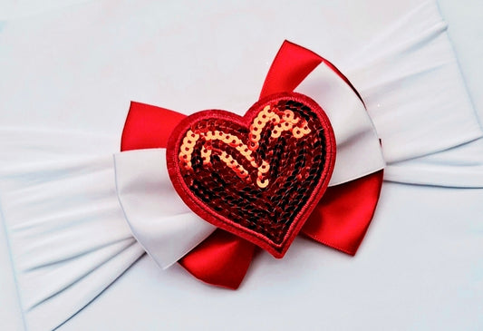 ❤️Valentines 🎀 Satin Bow Heart Detail Bow🎀 Available On Headband Or Clip