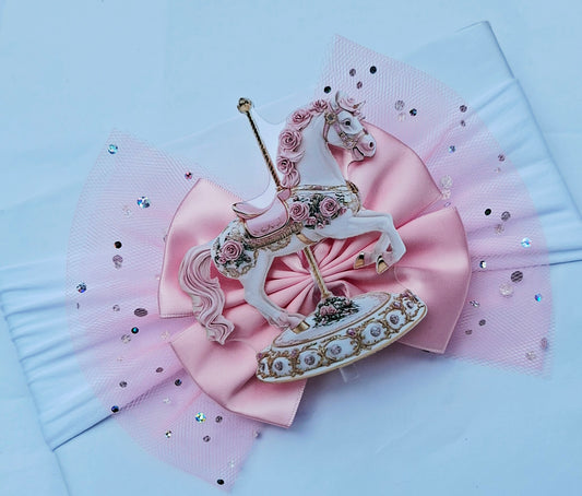 🎀Large Satin/Tulle Carousel Horse Headband 🎀