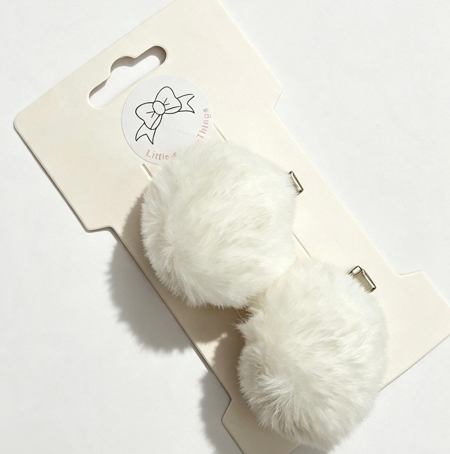 🎀2pc Small Fluffy Pom Pom Clip Sets🎀( Choose Colour)