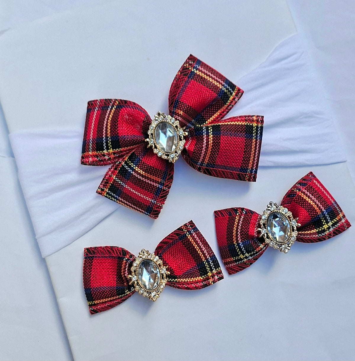 🎀Tartan Bows🎀 Available In Headband/2pc Pigtail Clip Set