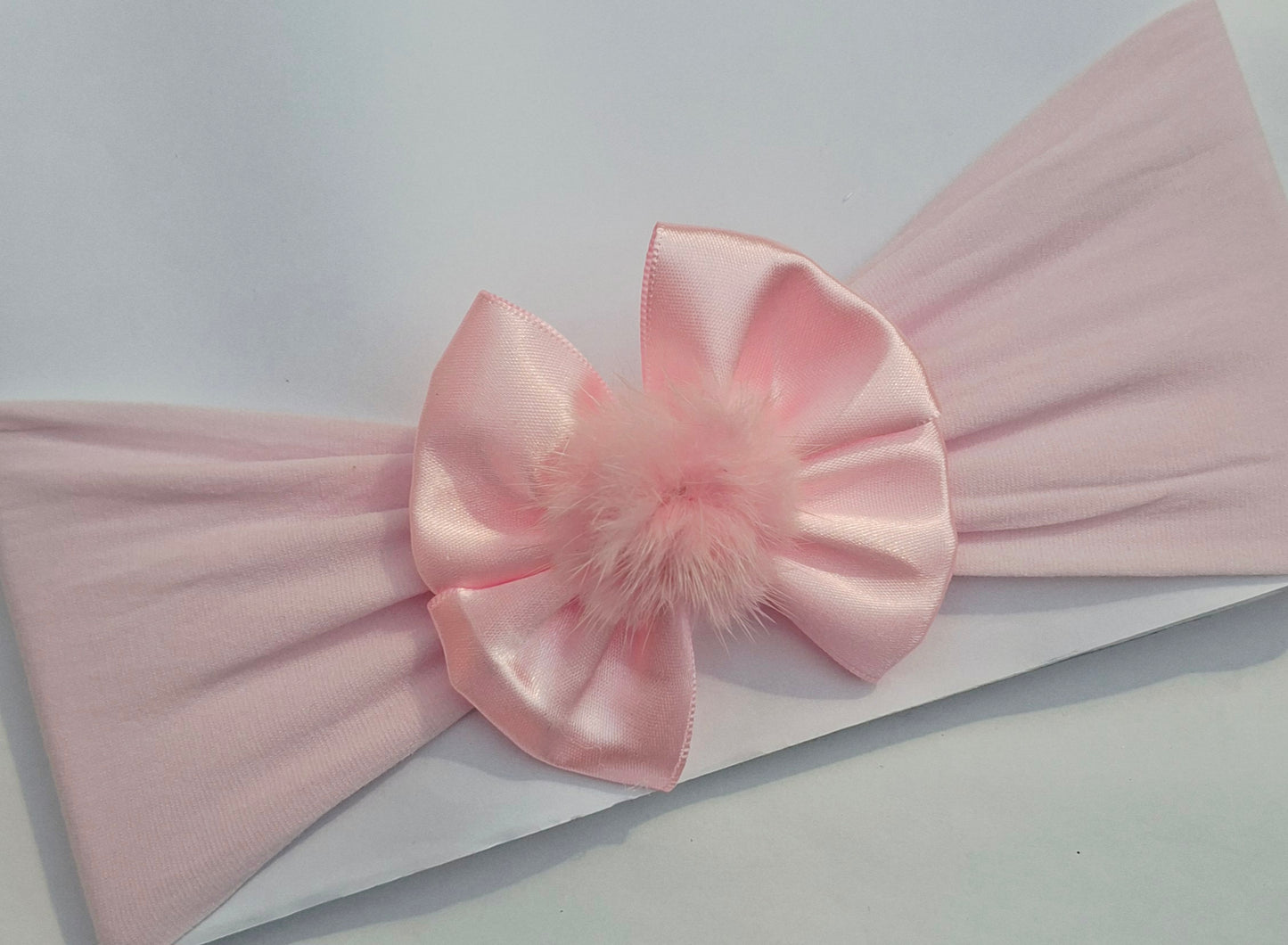🎀Mini Satin Bow With Pom Pom Headband 🎀