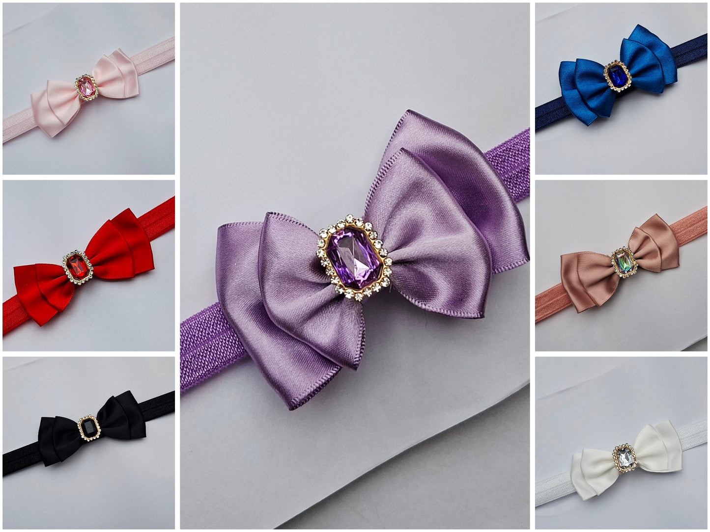 🎀Newborn Small Satin Bow Headbands 🎀Choose Colour
