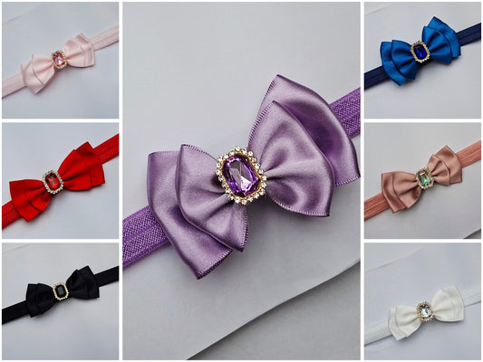 🎀Newborn Small Satin Bow Headbands 🎀Choose Colour
