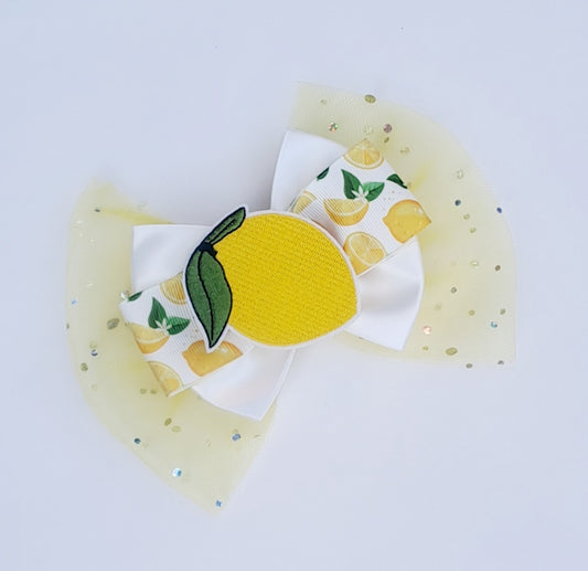 🎀Beautiful Large Satin/Tulle Lemon Clip 🎀