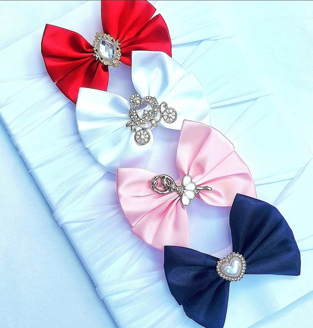🎀4pc Satin Bow Headband Set 🎀