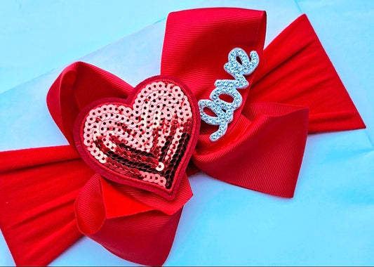 ❤️Valentines 🎀Red Bow Baby Headband 🎀