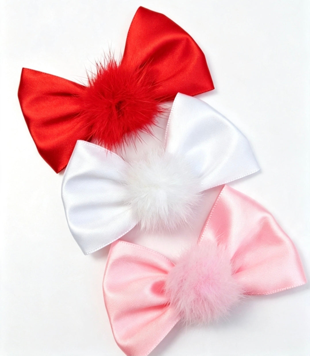 🎀3pc Mini Satin Bow Clip Set🎀