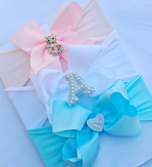 🎀3pc Baby Headband Set 🎀 (Choose Letter)