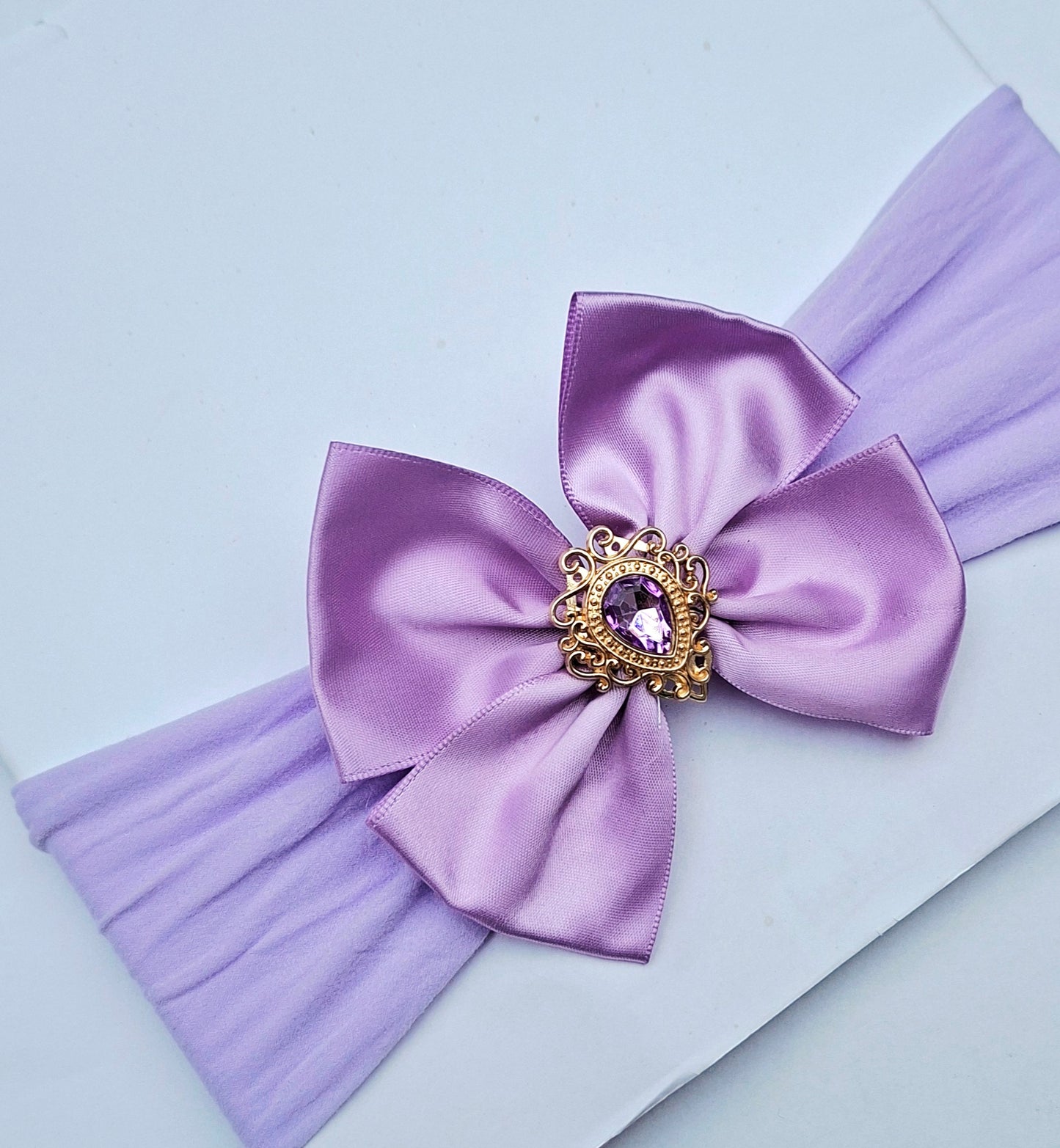 🎀Satin Bow On Coloured Bands 🎀Choose Colour