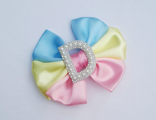 🎀Trio Colour Satin Bow Clip 🎀Choose Letter