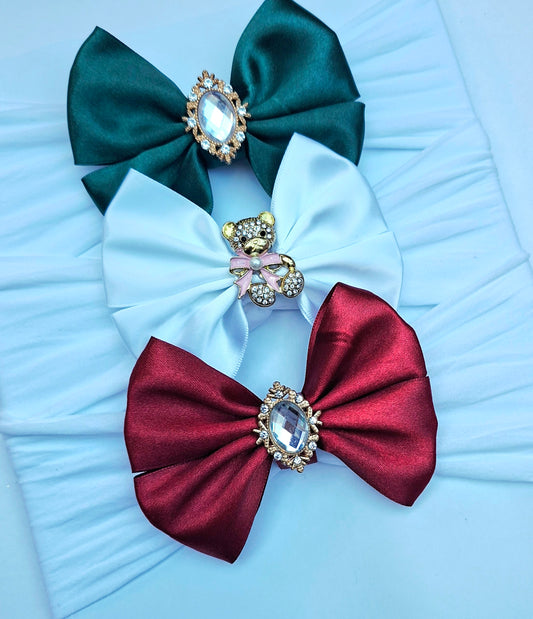 🎀3pc Satin Bow Headband Set🎀