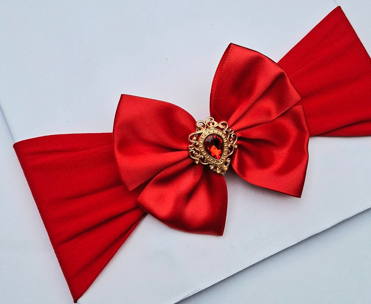 🎀Satin Bow On Coloured Bands 🎀Choose Colour