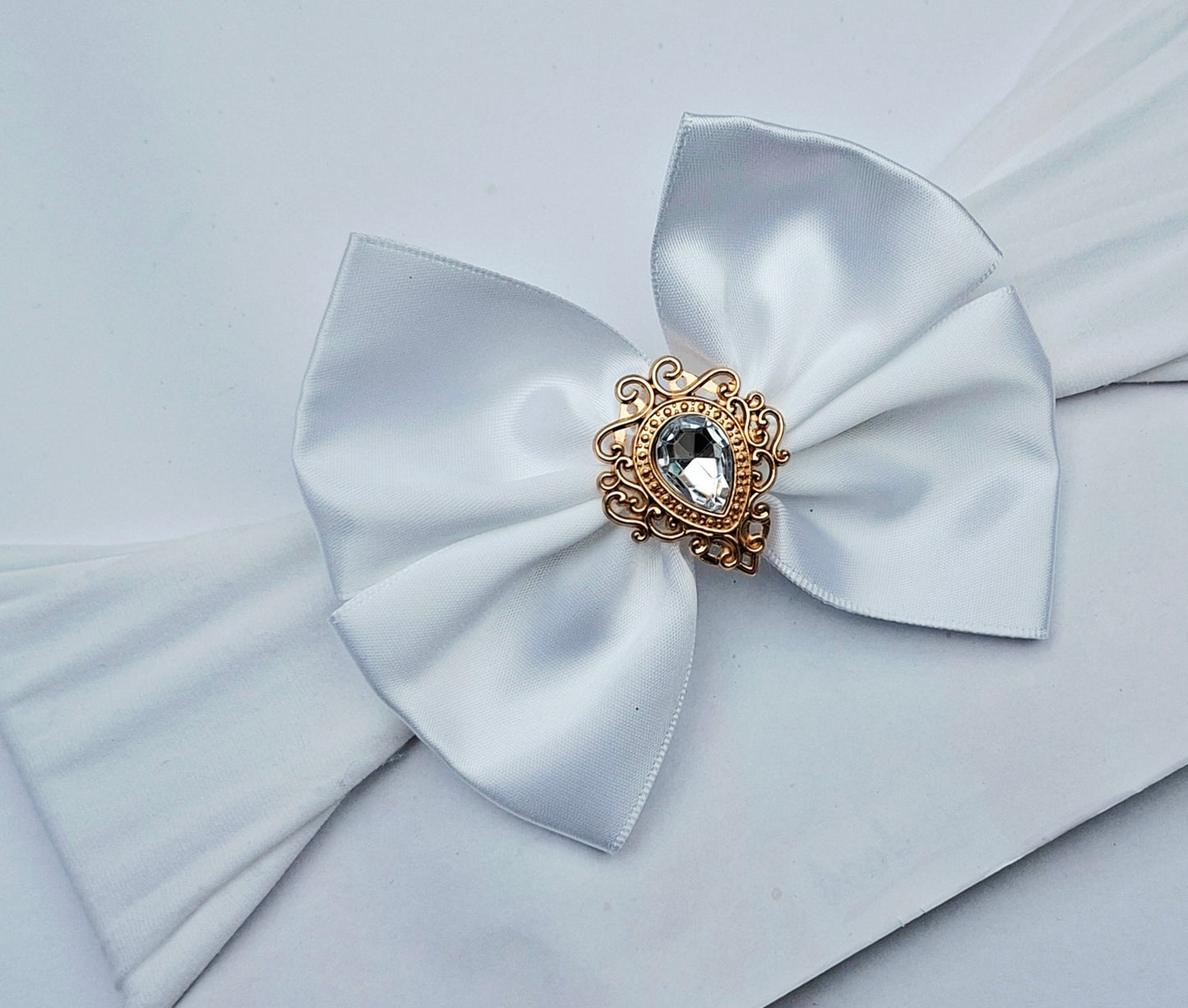 🎀Satin Bow On Coloured Bands 🎀Choose Colour
