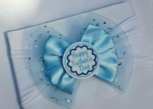 🎀Large Satin/Tulle Father's Day Bows 🎀Headband Or Clip