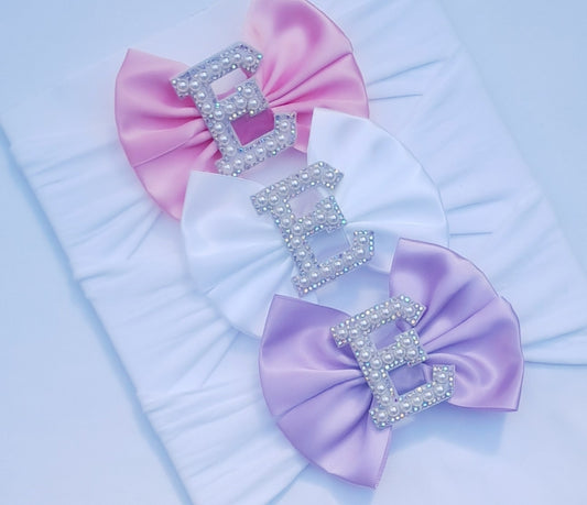 🎀3pc Satin Bow Headband Set 🎀  Choose Letter