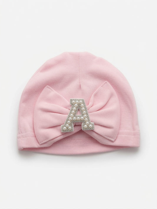 🎀Pink Baby Hat With Inital 🎀Choose Letter (0-6 Months)