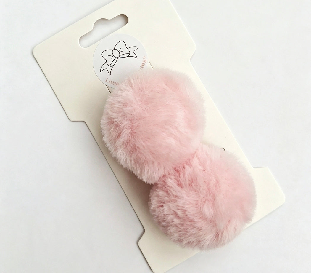 🎀2pc Small Fluffy Pom Pom Clip Sets🎀( Choose Colour)