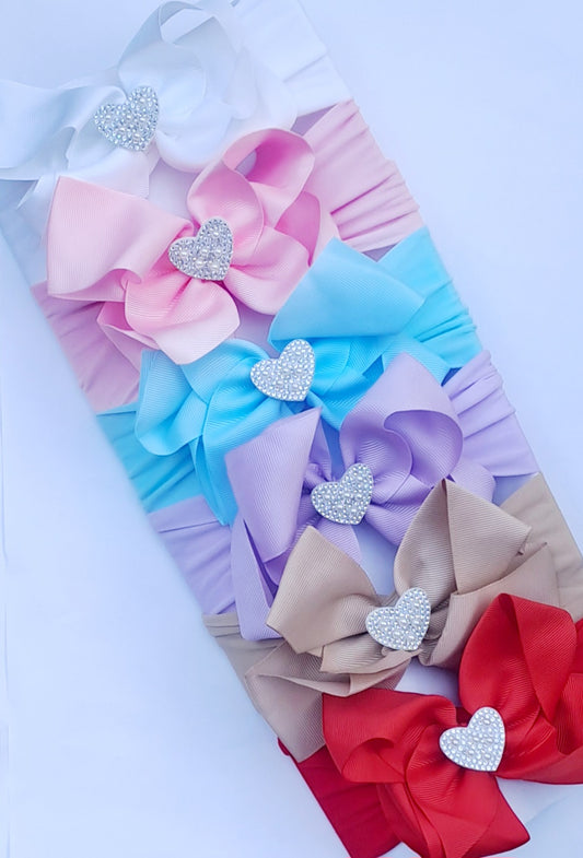 🎀Boutique Bow Headbands 🎀 Choose Colour/Centre Gem