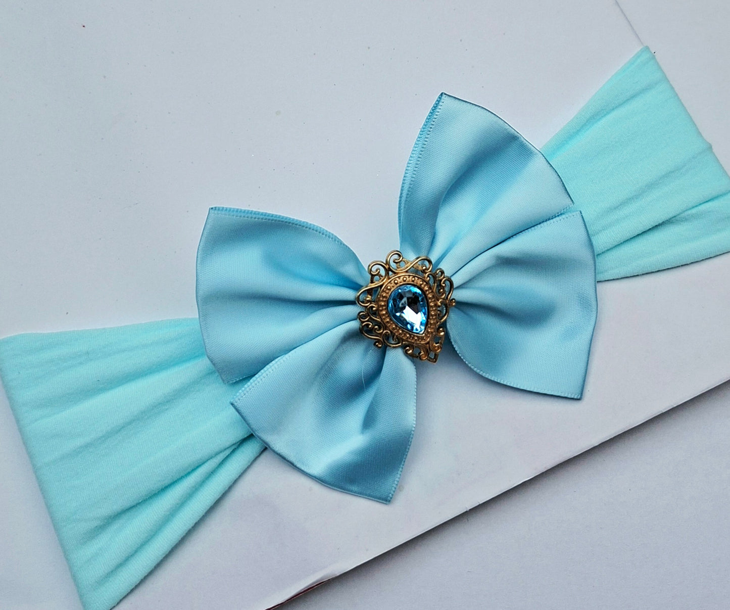 🎀Satin Bow On Coloured Bands 🎀Choose Colour