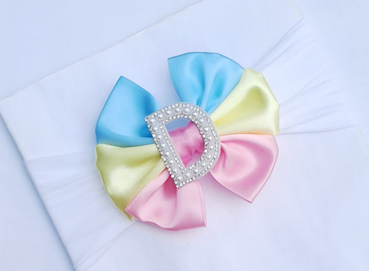 🎀Trio Colour Satin Bow Headband 🎀Choose Letter