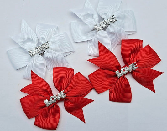 ❤️Valentines 🎀2pc Small Clip Sets🎀 White Or Red