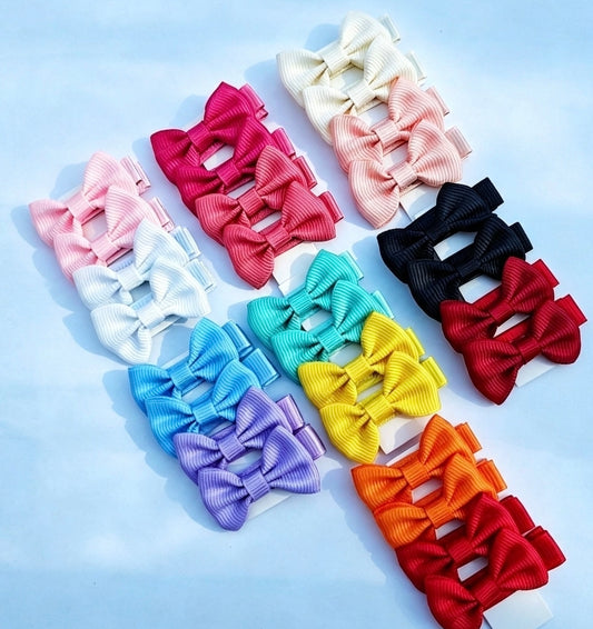 🎀4pc Tiny Bow Clip Sets🎀 (Choose Colours)