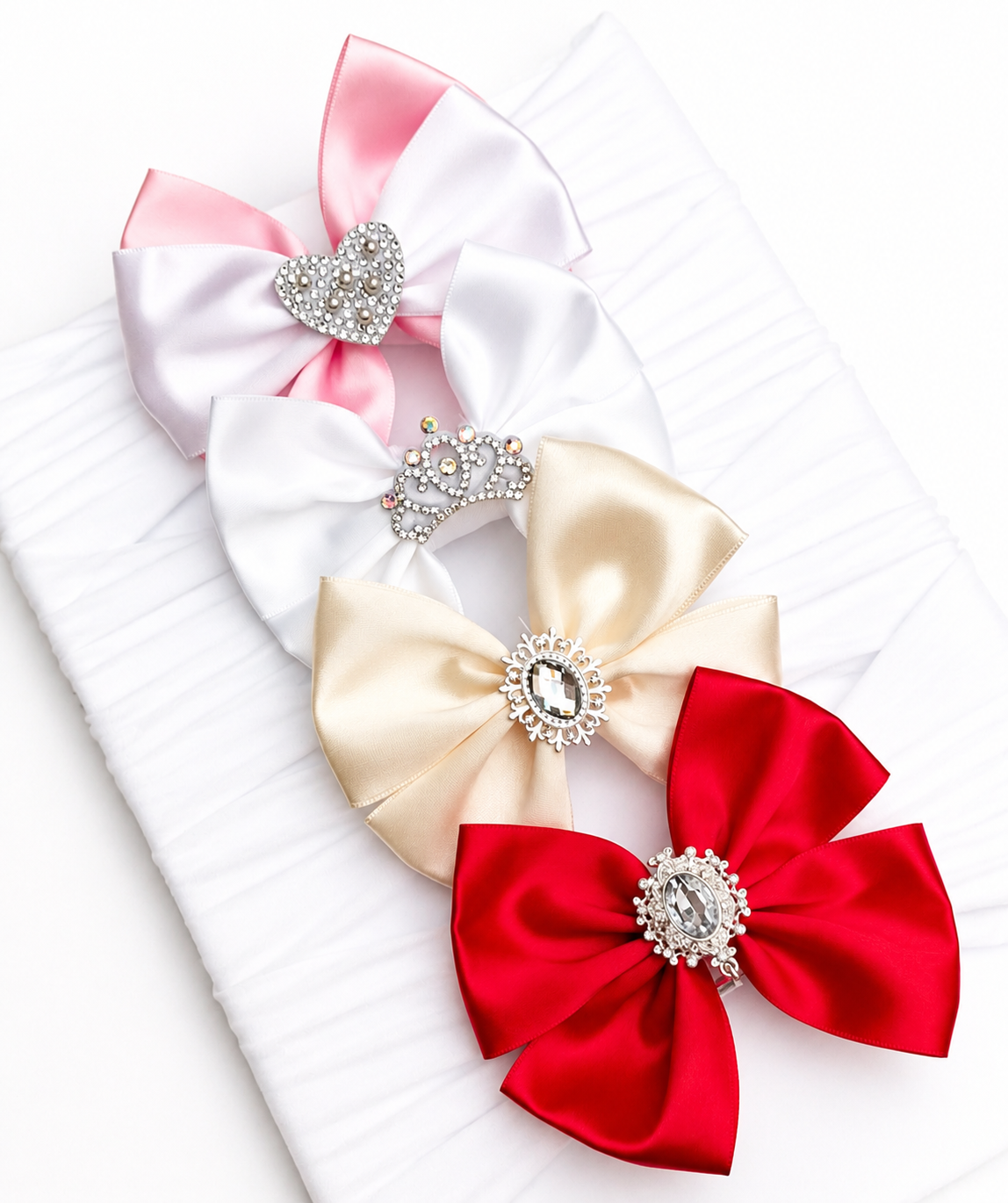 🎀4pc Satin Bow Headband Set 🎀
