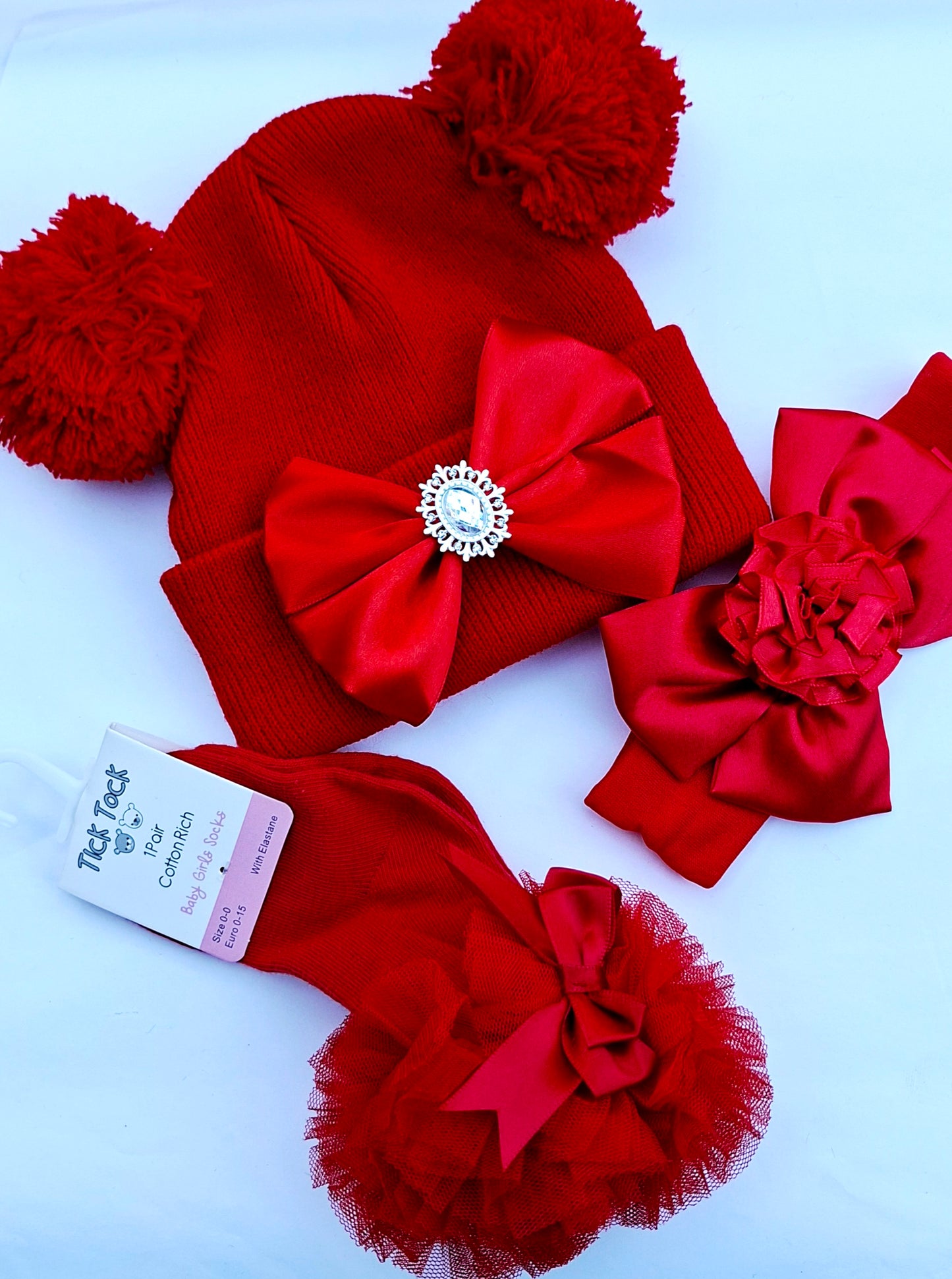 🎀Baby Hat/Headband/Sock Bundle🎀0-6 Months (Choose Colour)