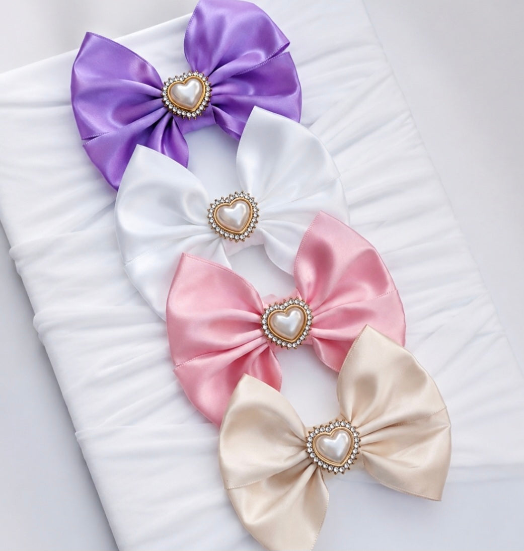 🎀4pc Satin Bow Set🎀 Available On Headbands Or Clips