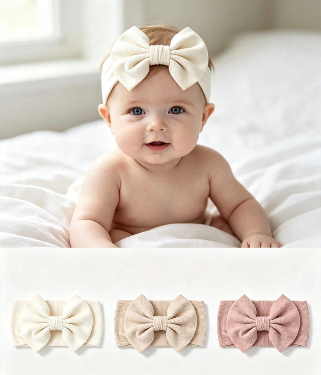 🎀Soft Ribbed Baby Headbands🎀Choose Colour