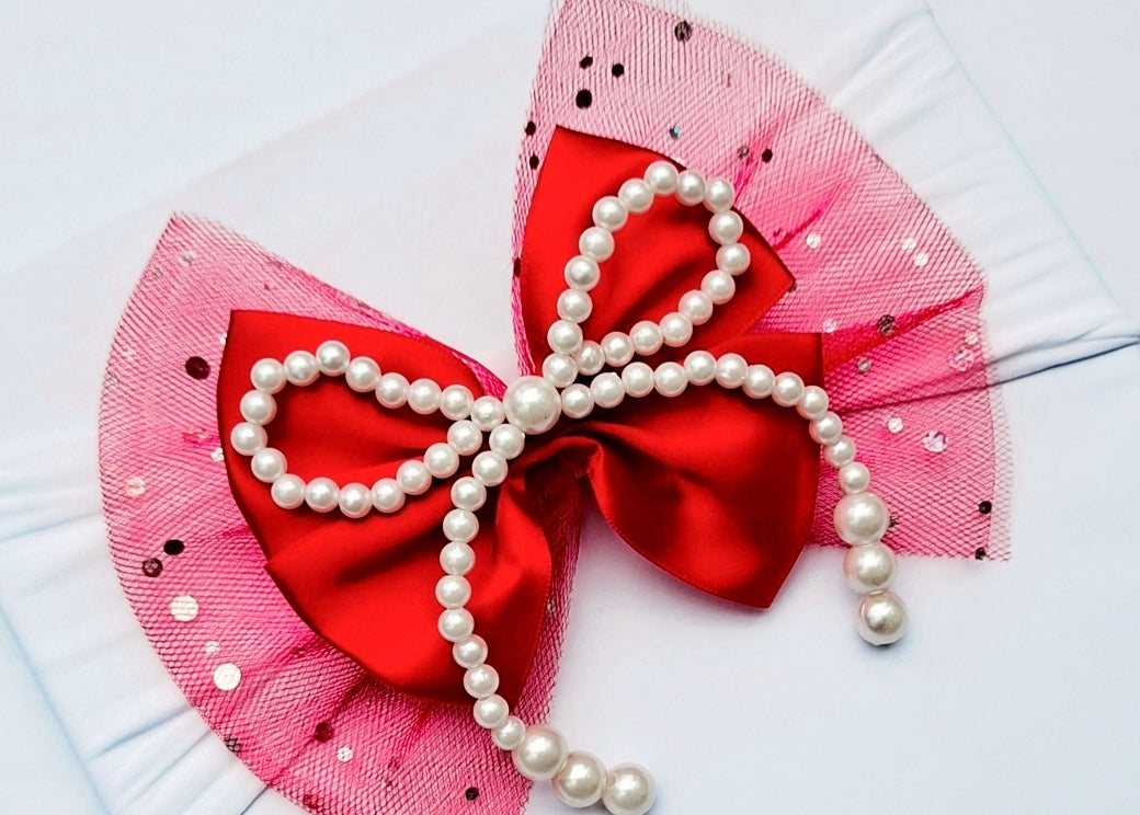🎀Large Satin/Tulle Bow🎀Available On Headband Or Clip