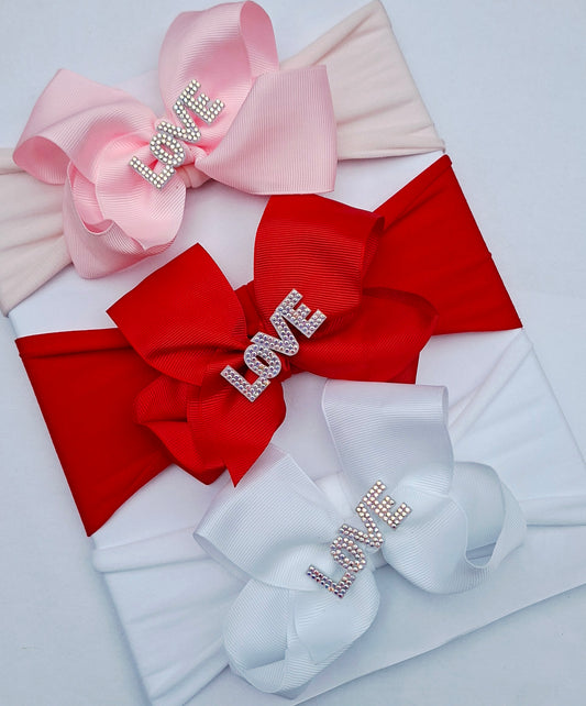 ❤️Valentines 🎀Baby Headband 🎀 Available In Pink,Red And White