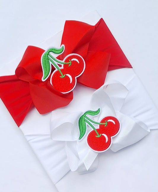 🎀Baby Bow Headband With Cherry Centre 🎀 Red Or White Headband